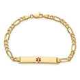 thumbnail image 3 of Auriga 14K Yellow Gold Semi-Solid Red Enamel Id Bracelet 7 inch for Women(L- 7inch, W- 6.5mm), 3 of 6