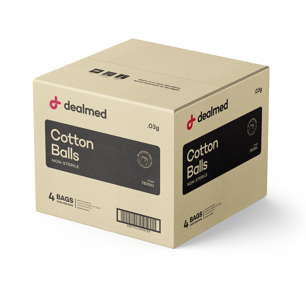 Dealmed Cotton Balls 1000 Count NonSterile Bag of Cotton Balls in
