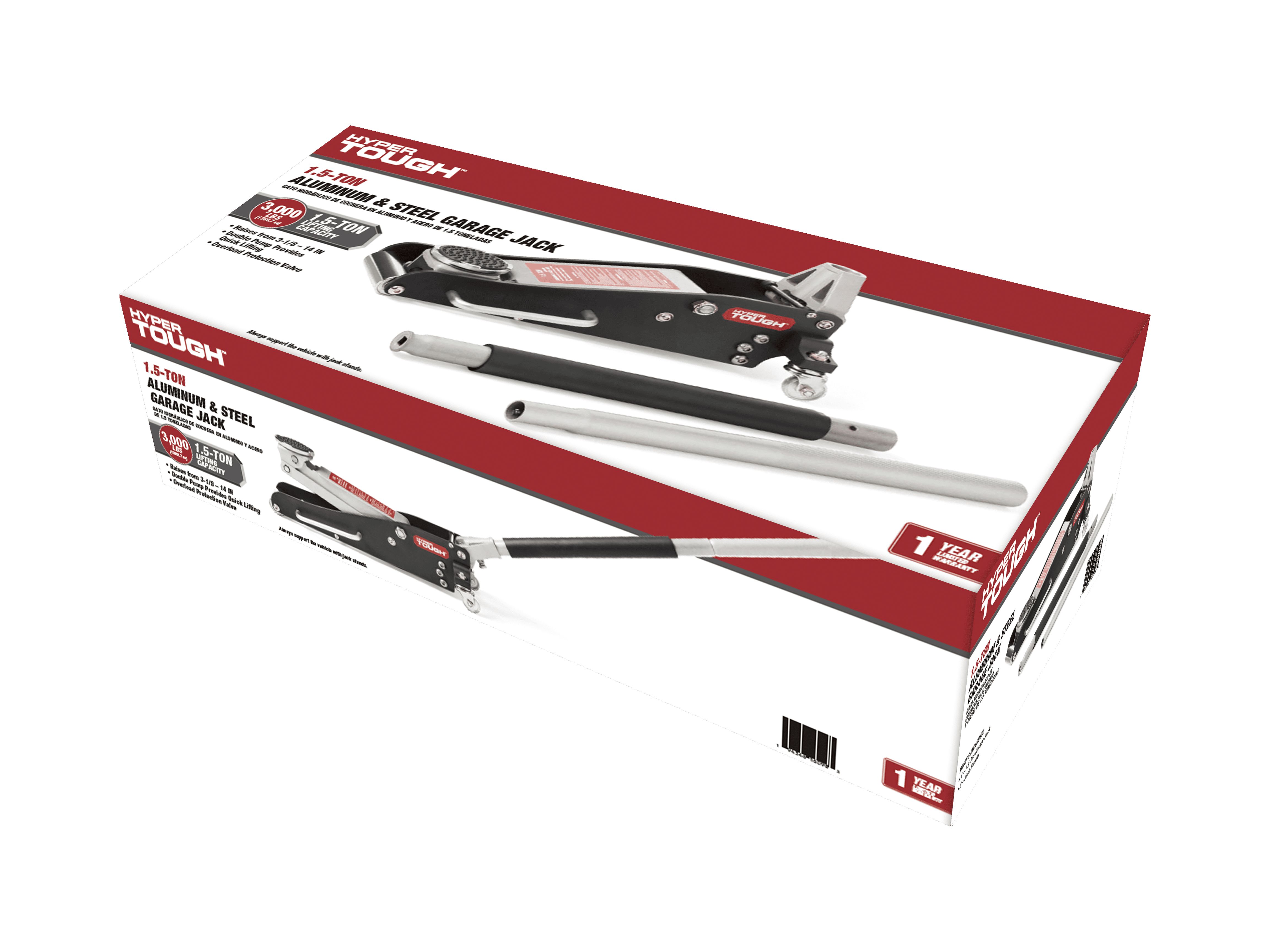 HYPER TOUGH TH31501 1.5 TON ALUMINUM AND STEEL FLOOR JACK