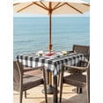 thumbnail image 3 of Outdoor Tablecloth with Umbrella Hole for Patio/Picnic/Party/Camping, Groundhog Day Waterproof Table Cloth Square Cover Washable, Red Bow Knot Black Checkered (60"x 60"), 3 of 8