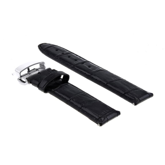 20MM LEATHER WATCH STRAP BAND FOR OMEGA SPEEDMASTER MOON WATCH 1861 CLASP BLACK