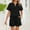 A Black, variant on PRINxy Women's Lightweight Pajama Sets 2 Piece Loungewear Comfy Crewneck Short Sleeve Top and Drawstring Elastic Waist Shorts Summer Casual Outfit Army Green M
