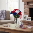 thumbnail image 7 of Patriotic Red White Blue Artificial Flower Bouquet 13.4" Floral Arrangement Indoor Outdoor Home Garden Porch Decor for 4th of July Memorial Day & Veterans Day, 7 of 7