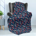 thumbnail image 4 of Cars Soft Flannel Fleece Throw Blanket, Vintage Racing Cars on Blue Stripes with Checkered Flags Automobile Sports, Cozy Plush for Indoor and Outdoor Use, 60" x 80", Navy Blue Red Black, by Ambesonne, 4 of 5