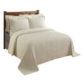 thumbnail image 3 of Better Trends 3-Piece Full/Double Bedspread Set 100% Cotton Chenille, Soft & Cozy Stripe Pattern, All-Season Bedding, Machine Washable (Ivory) Jullian Collection, 3 of 6