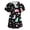 Black-B#8321, variant on Cartoon Animal Print Scrub Top for Woman S-5XL Plus Size Nurse Uniform with Pocket V Neck Short Sleeve Scrubs Top