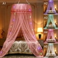 thumbnail image 1 of Cortinas con dosel para cama de princesa para niñas y adultos. Mosquitera colgante extragrande para cama individual, matrimonial, queen y king. Instalación rápida y sencilla. Decoración para, 1 of 8