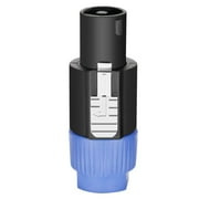 MIYAKO Male Speakon Connector, 4 Pack Speakon Male Jack Mount Connector, Audio Speaker Jack Twist Lock 4 Pole Adapter, 4 Pin Speaker Audio Plug, Pair Red and Blue, Compatible with all Equipment 4 Pole