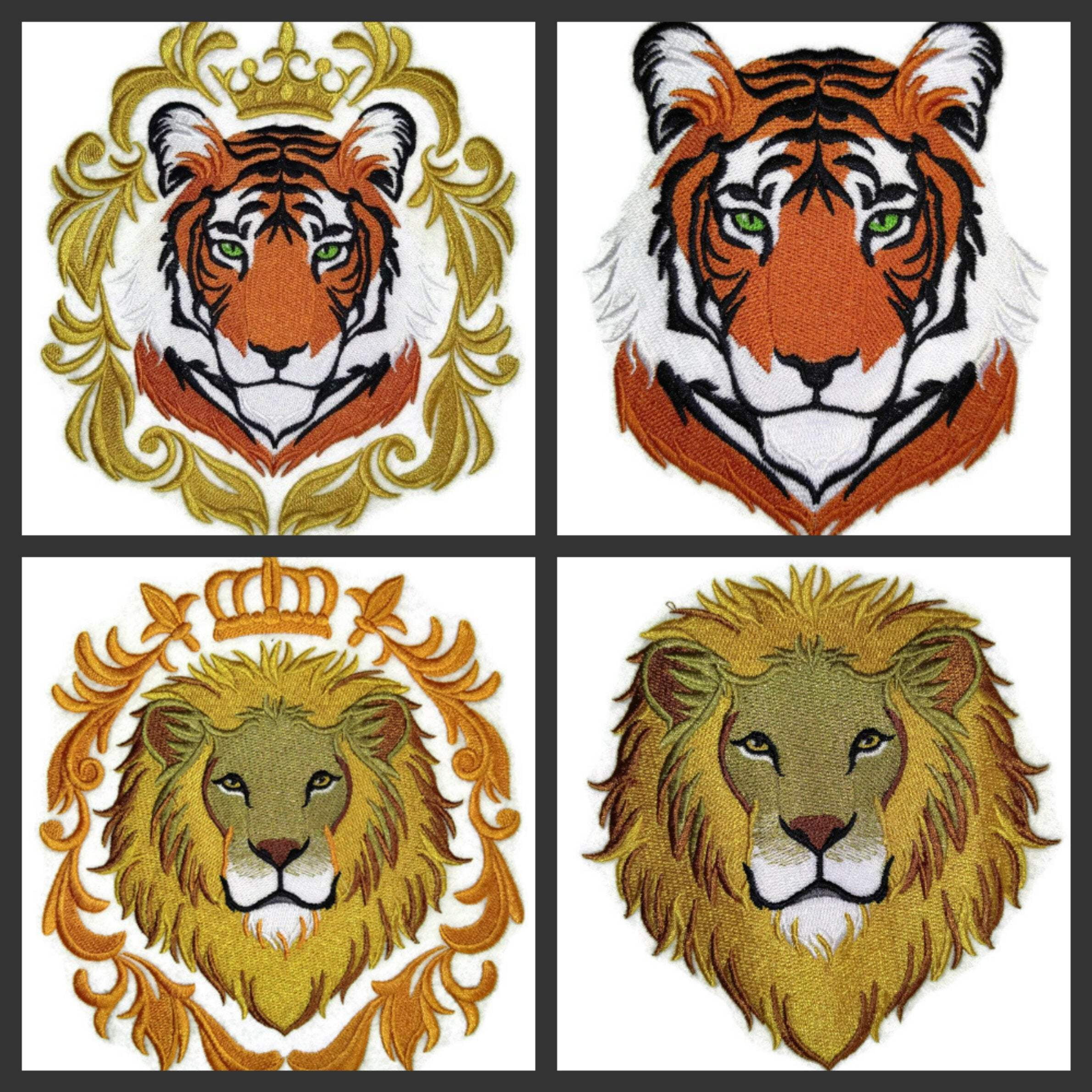 Animal Kingdom [Mighty Lion Face] Embroidered Iron on/Sew patch [5.32" X 5.58"]