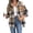 Coffee,#003, variant on Fall For Women Shacket Jacket Plaid Long Sleeve Button Down Shirt Coat Tops,L