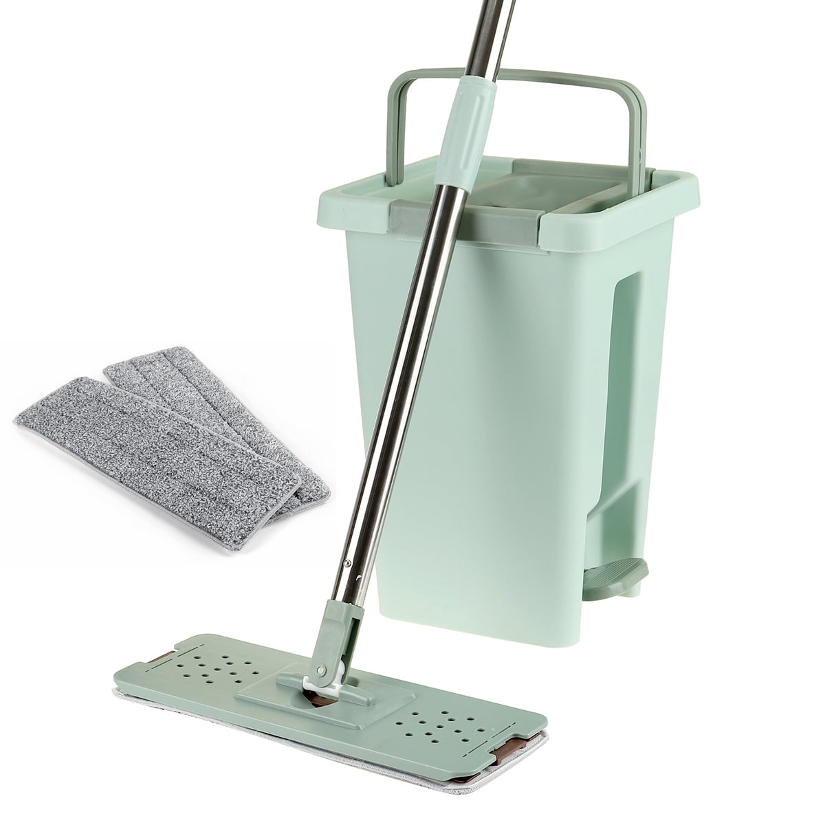 Flat Floor Mop and Bucket Set , Self Cleaning , Automatic Squeeze