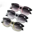 thumbnail image 6 of 3 Pairs of Clear Frame Round Gradient Gray Reading Glasses 2.50 for Men and Women, Classic Spring Hinge Presbyopia Sunglasses PC Two-tone Readers +2.50, 6 of 6