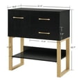 thumbnail image 3 of BarberPub Accent Storage Cabinet with Drawers, shelf for Living Room, Bedroom, Hallway, Black, 3 of 7