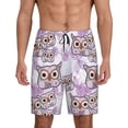 thumbnail image 1 of Fotbe Owl And Floral Pantalones Cortos de Pijama para Hombre, Ropa de Dormir, Pantalones de Pijama Cortos para Hombre-XX-Large, 1 of 6