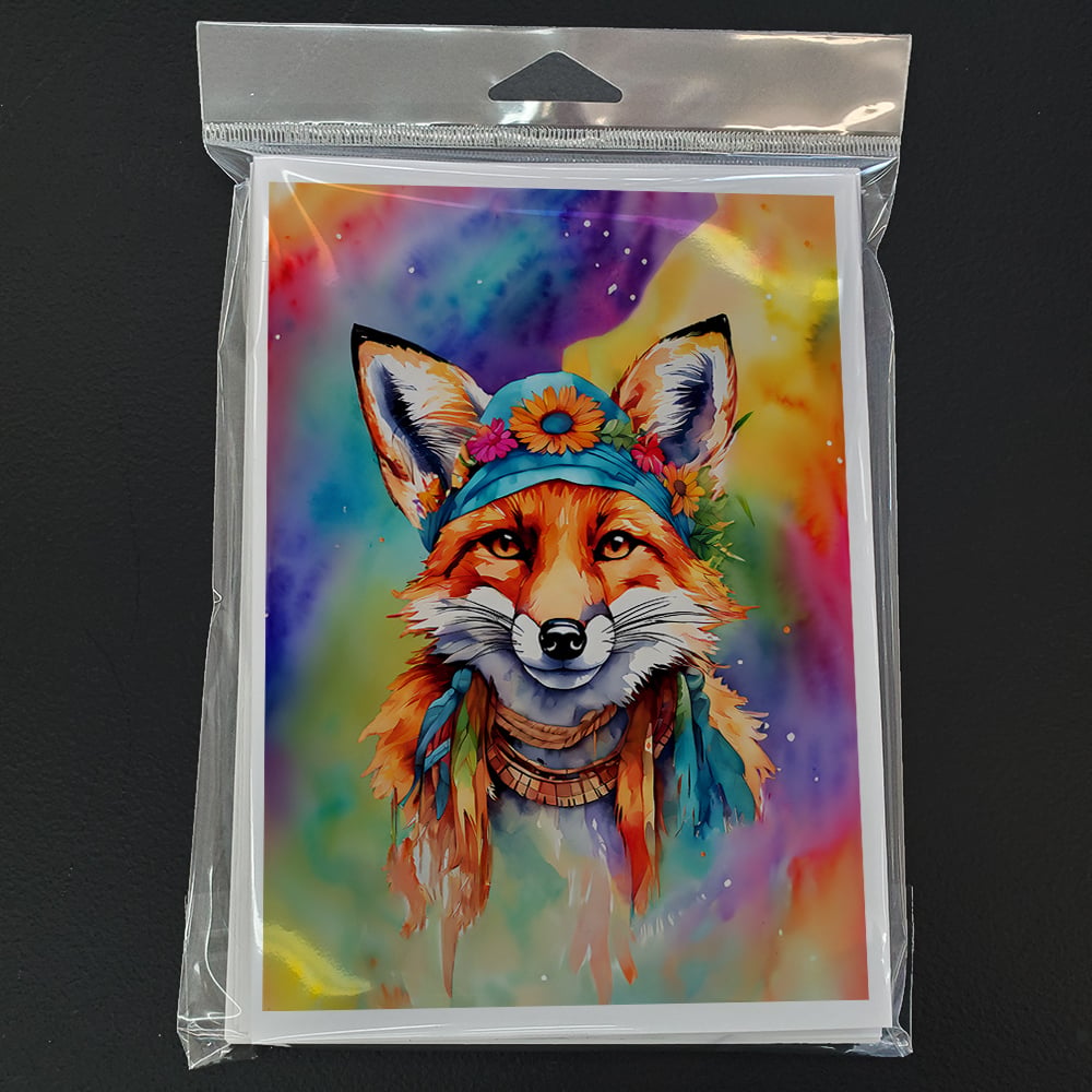 Hippie Animal Fox Greeting Cards Pack of 8 7 in x 5 in
