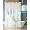 thumbnail image 2 of No Hook Shower Curtain with Snap in Liner, Abstract Plant Leaves Lines Texture Hotel Shower Curtains for Bathroom, Washable Shower Curtain Liner Set with Mesh Top Window, 36"x78", 2 of 6