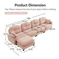 thumbnail image 2 of 140" Oversized Modular Sectional Sofa, L-Shaped Chenille Cloud Couch with Movable Ottoman and 24-inch Deep Seat for Living Room, Pink, 2 of 9
