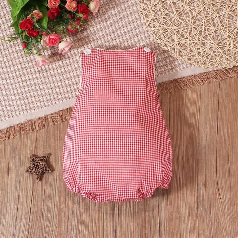 SRZYMJ Baby Bubble Romper, Cotton Outfit, Baby Unisex Clothes Gingham ...