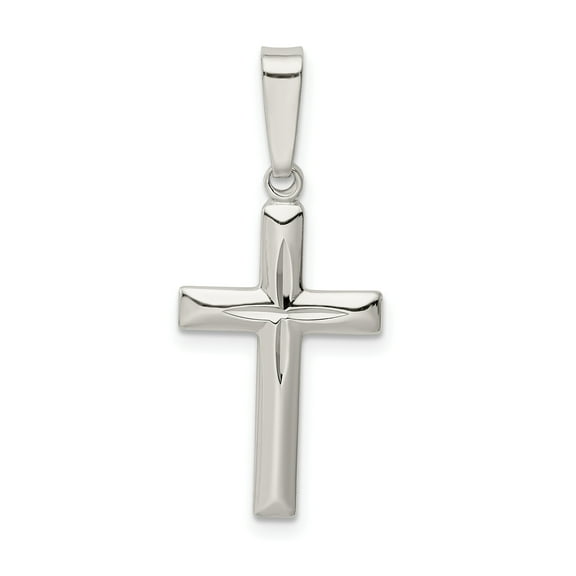 Sterling Silver Polished D/C Cross Pendant QC9056