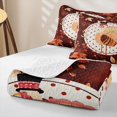 thumbnail image 4 of Manfei Colorful Fall Leaf Pattern Quilt Full,Thanksgiving Turkey Print Full Bedspread Sets,3pcs,1 Coverlet and 2 Pillowcases, 4 of 7