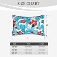 thumbnail image 3 of Plush Throw Pillow Covers, Hawaiian Style Blue Leaves Pillow Cases with Invisible Zipper, Breathable Microfiber Pillow Cases Standard Size for Sleeping Bedroom Sofa Living Room 20x30, 3 of 5