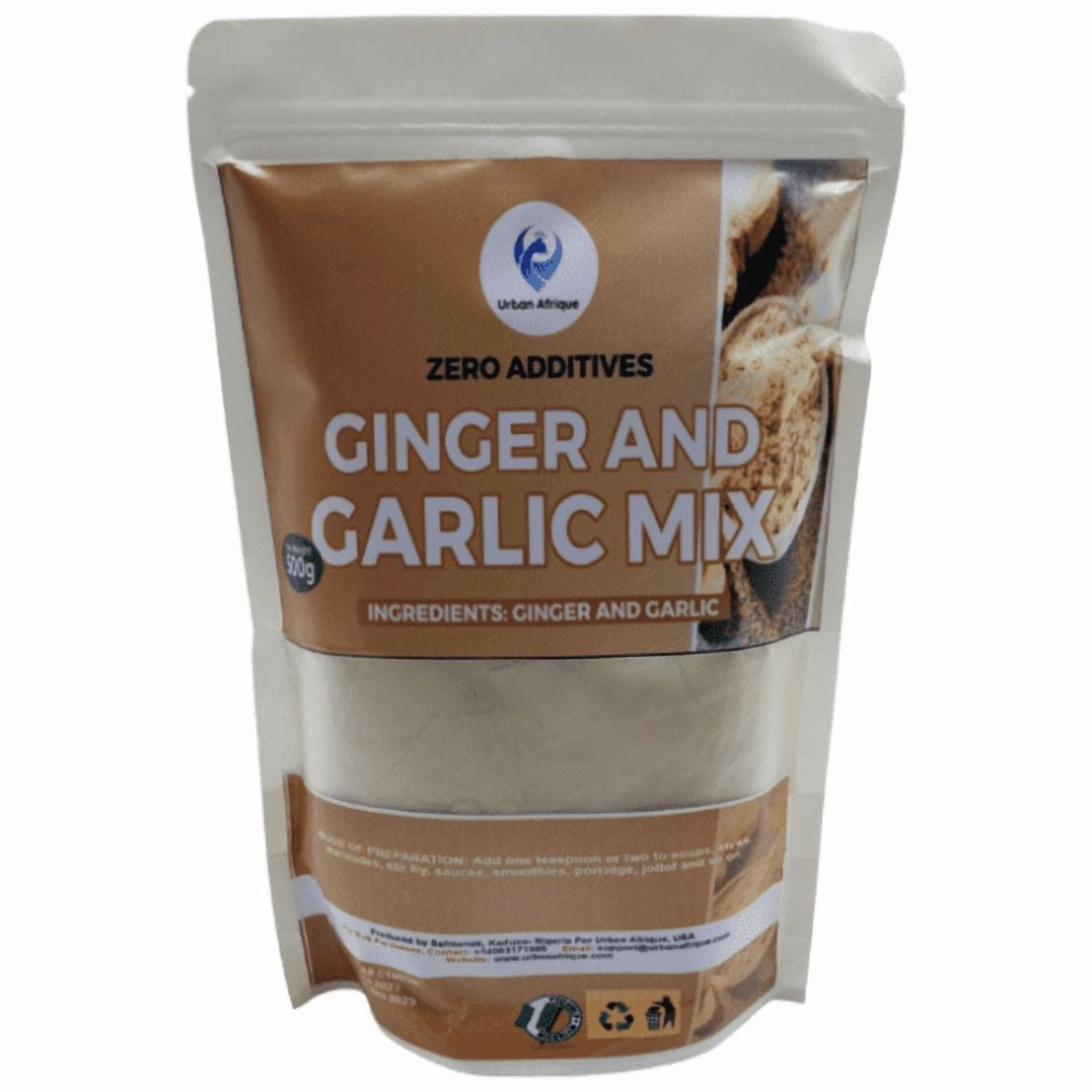 Urban Afrique Ginger and Garlic Powder Made with Fresh Ginger Root & Garlic Cloves Naturally Gluten Free