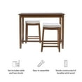 thumbnail image 3 of Linon Claridge Wood Three Piece Counter Dining Set Padded Striped Seats in Brown, 3 of 11