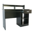 thumbnail image 6 of Computer Desk with Keyboard Tray, Home Office Laptop Desk with 1 Drawer and 2 Shelves, Wooden Writing Studying Desk with Storage Shelf for Bedroom, Small Space, 6 of 9