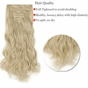 Benehair Clip in Hair Extensions Full Head Long Thick 8 Pieces Hair 18 Clips Curly Wavy Straight Hairpieces 100% Real Natural as Human Best Hair Set 26'' Straight Bleach Blonde