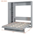 thumbnail image 5 of Multi-Functional Murphy Cabinet Bed, Full Size Bed Frame Murphy Bed Chest with  Shelves, Wardrobe&LED Lights, Full Foldable Platform Bed, Gray, 5 of 8