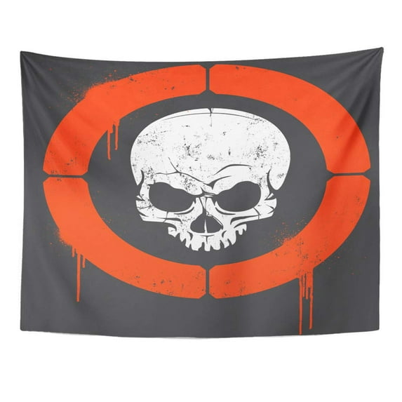 UFAEZU Headshot Vintage Skull Target Around It Head and Graffiti Paint Splatters are Wall Art Hanging Tapestry Home Decor for Living Room Bedroom Dorm 60x80 inch