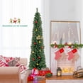 thumbnail image 4 of Costway Árbol de Navidad artificial con forma de lápiz de 210 cm con 523 puntas de ramas de alambre con memoria, 4 of 5