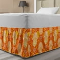 thumbnail image 1 of Oriental Bed Skirt, Folk Hand Motif Mystic Hippie Oriental, Elastic Bedskirt Dust Ruffle Wrap Around for Bedding Decor, 4 Sizes, Orange Yellow and White, by Ambesonne, 1 of 2