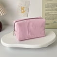 thumbnail image 4 of Woven Cosmetic Pouch, Travel Wash Bag, Makeup Brush Organizer, Spacious Zipper Interior and Lightweight Compact Size for Travel Luggage, Home Vanity, and Gym Locker., 4 of 9