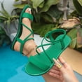thumbnail image 6 of Women's Criss Cross Flat Sandals, Open Toe Elastic Ankle Strap Summer Casual Walking Beach Dress Sandals Comfort Soft Sole Strappy Sandals for Daily Wear, 42, 6 of 9