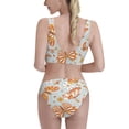 thumbnail image 3 of Picia Retro Floral Butterfly Women's High Waisted Bikini Scoop Neck Swimsuit Two Pieces Bathing Suit-X-Large, 3 of 8