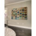 thumbnail image 4 of Marmont Hill - "Floating Triangles" Painting Art Print on Natural Pine Wood, 4 of 5