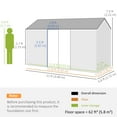 thumbnail image 3 of Outsunny 12' x 5.5' Metal Garden Storage Shed with Lockable Door Dark Grey, 3 of 10