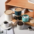 thumbnail image 3 of Kitchen Canisters Ceramic Food Storage Jar, Stackable Containers with Airtight Seal Wooden Lid (White), 3 of 6