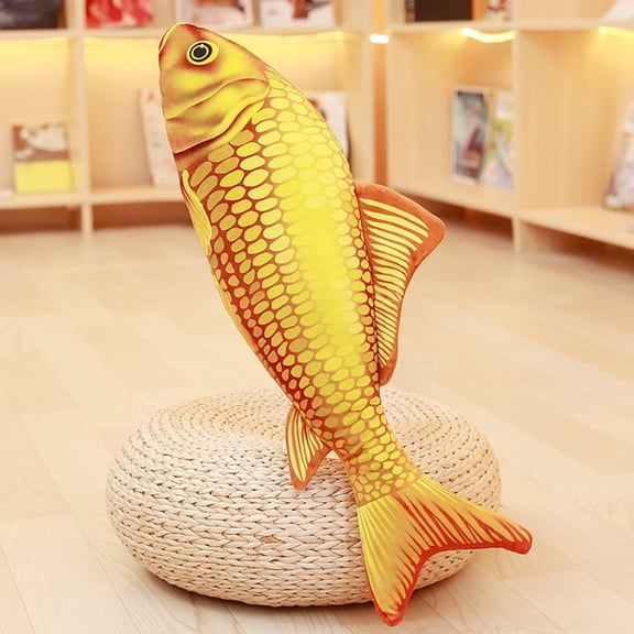 HomelyJoy Soft Plush Fish Throw Pillow Cute Decorative Waist Cushion Cotton Sofa Bed Neck Support Pillow Home Decor