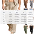 thumbnail image 3 of Hvogkswy Men's Pants Solid Color Drawstring Elastic Waist Pants with Pockets Loose Breathable Travel Vacation Summer Casual Beach Trousers, 3 of 9