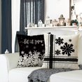 thumbnail image 6 of Winter Snowflake Decorative Throw Pillow Covers 20x20 Set of 4, Let It Snow Christmas Pine Tree Black Outdoor Pillowcase, Get Cozy Seasonal Holiday Farmhouse Cushion Case Home Decor, 6 of 6