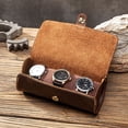 thumbnail image 4 of Caja de cuero para reloj con hebilla redonda, bolsa para guardar relojes al aire libre, cómoda caja para guardar relojes para parejas, 4 of 5