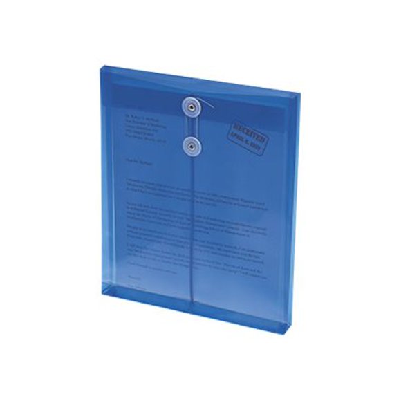 Smead Poly - Document wallet - expanding - for Letter - capacity: 200 sheets - blue (pack of 5)