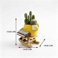 thumbnail image 3 of Gumesh Cute Face Planters Succulent Pots, Funny Rocking Chair Reading Head Flower Planter Cactus Pot with Drainage Hole for Indoor Outdoor Plants, Unique Plant Lover Gifts, 3 of 7