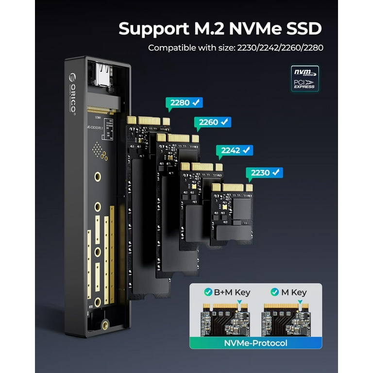 NVMe M.2 Duplicator Dual-Bay Offline Clone Tool-Free, 10Gbps NVMe Docking  Station with Cooling Fan ,NVMe M.2 SSD Enclosure for NVMe PCIe Size