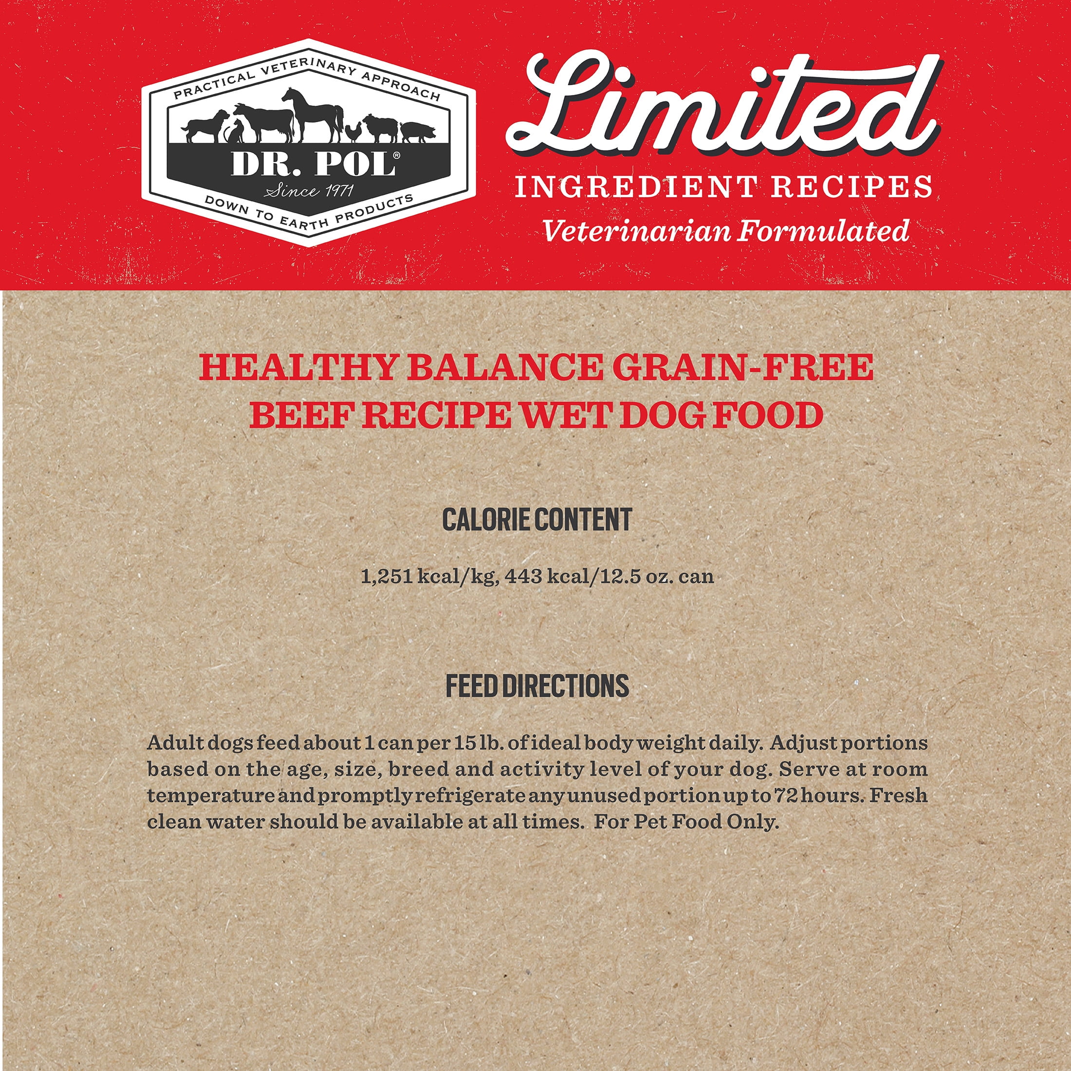 Dr. Pol Limited Ingredient Beef Canned Dog Food, 12.5oz.