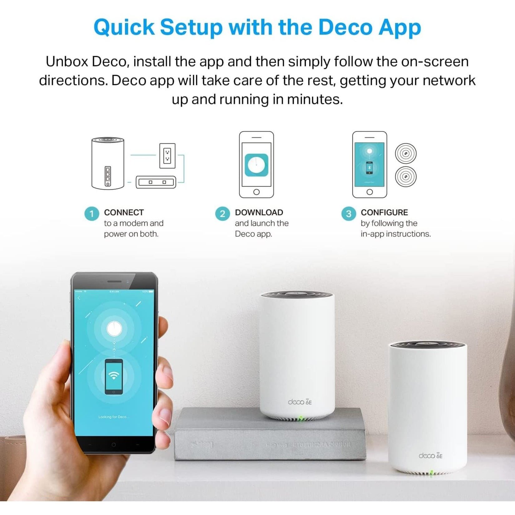 TP-Link Deco XE75 Pro(2-Pack), Deco AXE5400 Tri-Band WiFi 6E Mesh System
