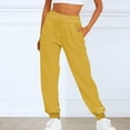 thumbnail image 2 of BODOAO Women's Lounge Sweatpants Baggy Lounge Pants Wide Leg Casual Sweatpants Workout Sweat Pants Fall with Pockets Mens Pants Casual Solid Color Track Cuff Workout Pants with Pocket Yellow L, 2 of 9