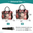 thumbnail image 2 of Large Insulated Lunch Bags for Women Men Leakproof Thermal Meal Lunch Tote Bag for Office Work Picnic Travel Gray-white Cat with Rose 12L, 2 of 6